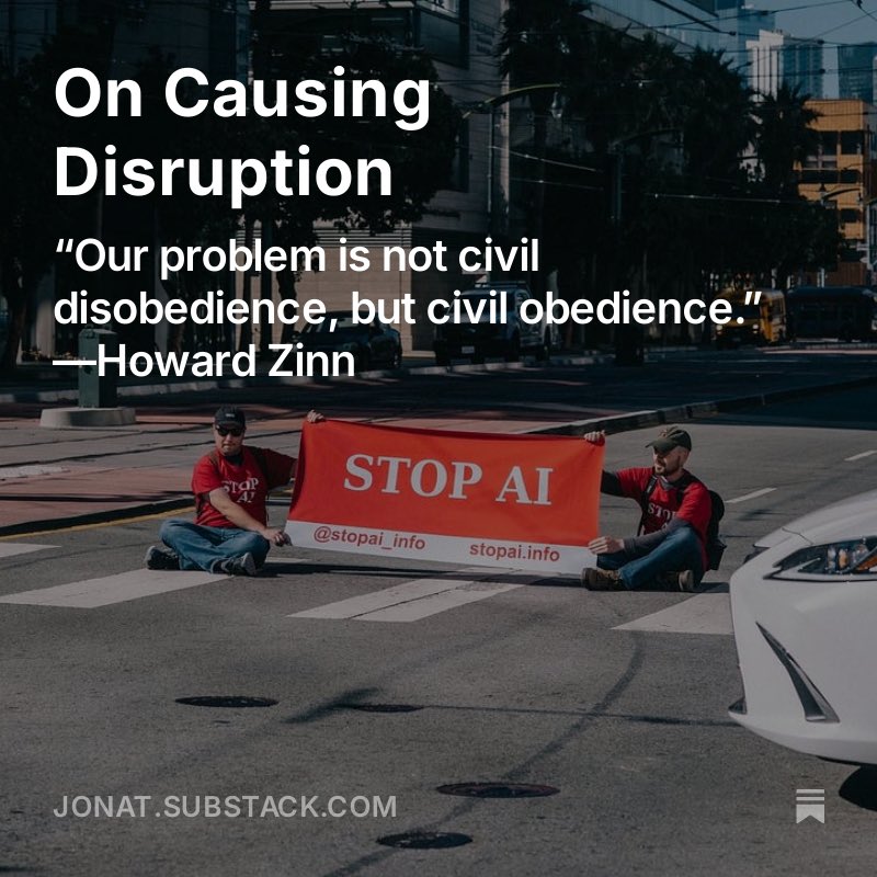 optimismofwill_'s tweet photo. To most people, disrupting the public is a despicable act. It often brings out tremendous anger and hatred from people.

This article linked below explains why I’ve been arrested 15 times for nonviolent disruption of the public. https://t.co/t5F6beaKOi