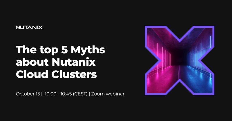 🚨 Webinar alert: The top 5 Myths about Nutanix Cloud Clusters (NC2)

Book your seat to understand how NC2 delivers a cloud platform to manage applications and infrastructure in private and multiple public clouds, operated as a single cloud.

Register now: bit.ly/3yXppVw