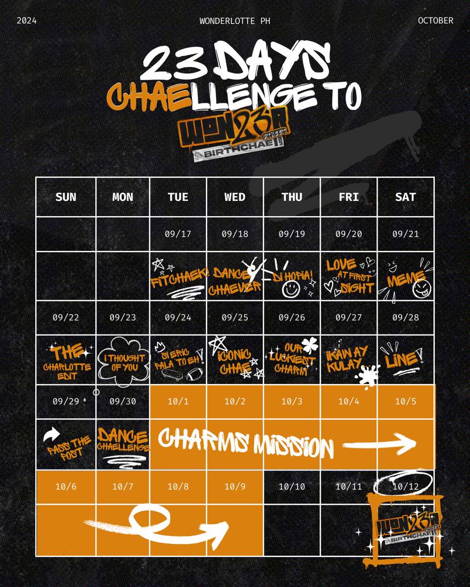 KAIALottePH's tweet photo. Charms &amp; ZAIA! Are you up for a CHAEllenge? 😏

We only have 23 days left before the WOND23rstreet BIRTHCHAE Day! 🥳✨

Join our countdown special 23 Days CHAELLENGE! And stay tuned for our “Charms Mission” 👀

#Routeto23streetBIRTHCHAE
#KAIA_CHARLOTTE @charlottescrtr https://t.co/MICrIuybqk