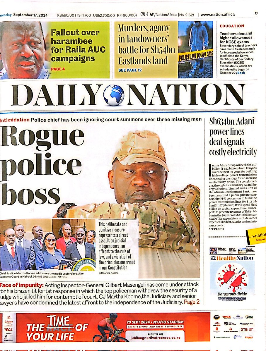 Somethings I JUST DON'T GET IT? Who is an AP officer in the scheme of our constitutional setup to ignore the law and run roughshod against the judgment of the High Court? Who is this a Mr. Masengeli? Why is Prof Kindiki Kithure not taking him to Kamiti, Naivasha or Manyani?