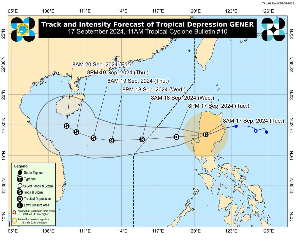earthshakerph's tweet image. 🌀UPDATE: Ang TD #GenerPH ay inaasahang lalabas sa West Philippine Sea ngayong araw at mage-exit ng PAR ngayong gabi o bukas ng umaga (18 Sept). 

Samantala, patuloy na makaaapekto ang #Habagat sa Southern Luzon, Visayas at Mindanao, ngayong araw. 

THREAD