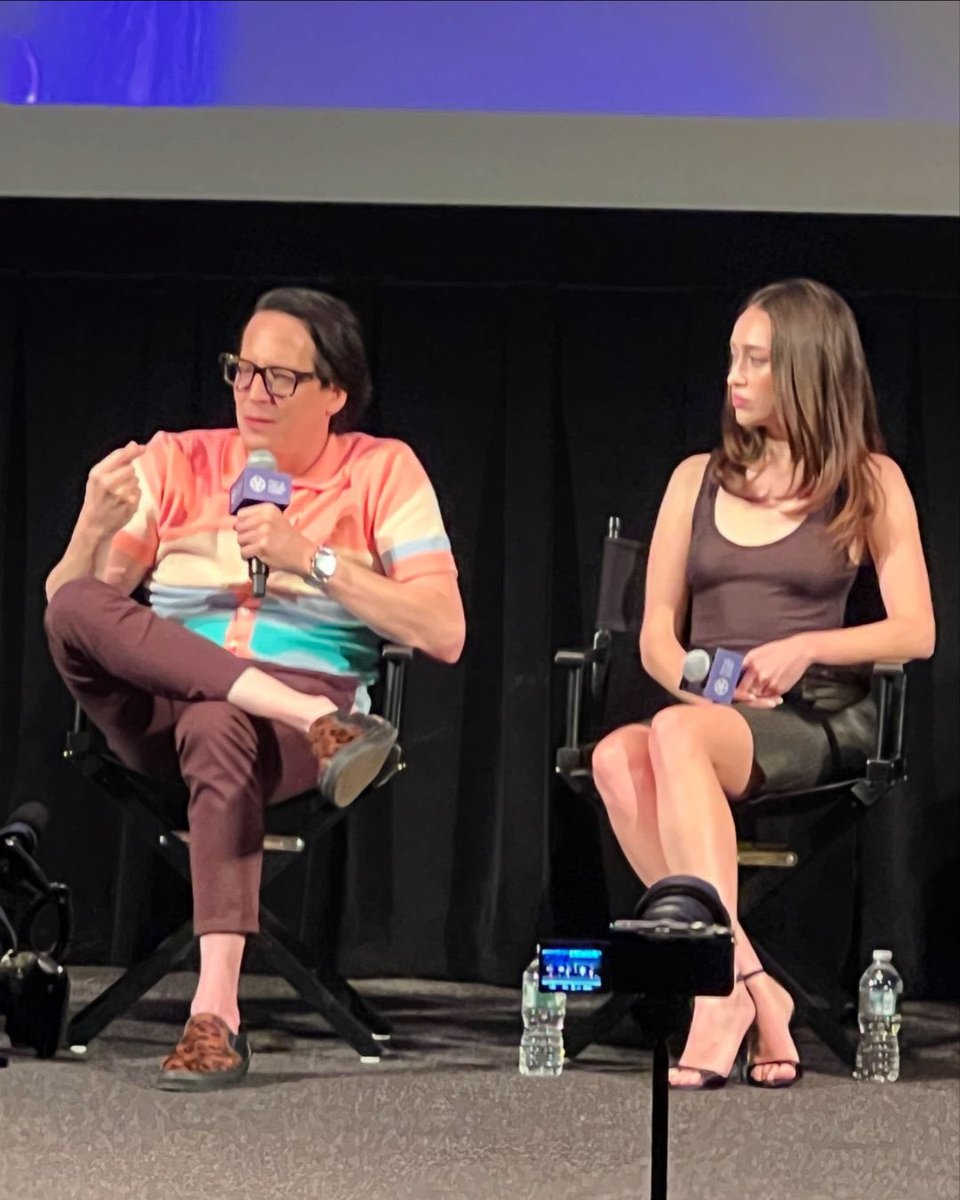 theDebnamNews's tweet photo. Alycia Debnam-Carey with “It’s What’s Inside” director Greg Jardin at Walter Reade Theater in NYC. — via celtictso https://t.co/u7kUdKr5nr