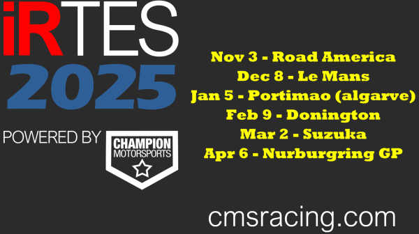 info_cms's tweet photo. We are extremely excited to announce that our flagship #simracing series on #iracing, the 2025 Team Endurance Series #irtes is now open for registration with a killer schedule, great sponsors, great prizes, and all races broadcast by @ApexRacingTV 
 https://t.co/cxXmWnR58i https://t.co/PAtryUI9t8