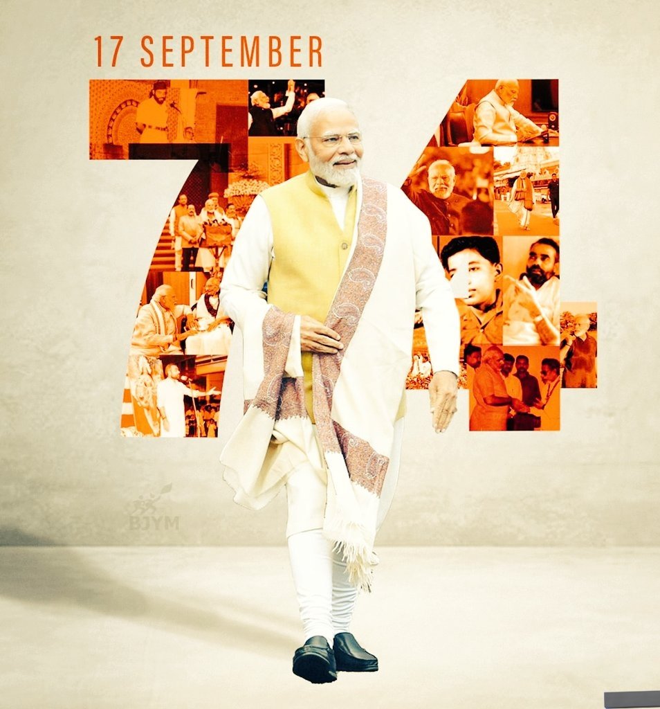 MusingPraveen's tweet image. 💐 Birthday wishes to the dynamic Prime Minister of India, Shri Narendra Modi Ji. 

@narendramodi #ModiAt74