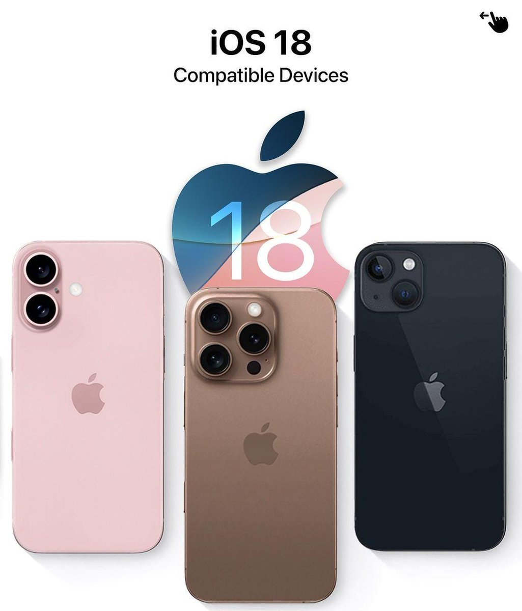 Here is the list of apple devices who are getting #ios18. There are some key points about the same.

New iPhone with iOS 18: 
1. New text effects and formatting options
2. Tap back with any emoji or sticker
3. Schedule a message to be sent later
4. RCS support for improved