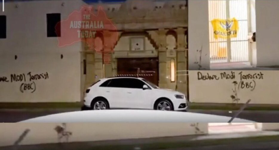 DonutEvenTryy's tweet photo. The Australia BAPS Incident all over again: 

• Vandalize Own Mandir
• Blame it on Others (Preferably Khalistanis)
• Say there is no CCTV Footage
• Police Releases Pictures of Perpetrator
• Go Silent cause its their own who Vandalized it
• Use the Same Tactics an Year Later https://t.co/FoEGFDlg7f