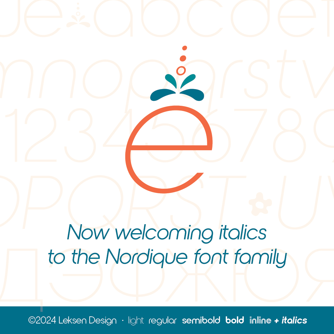 leksendesign's tweet image. Newly released Nordique italics include embellishments and ornaments! Now for sale @fontspring

fontspring.com/fonts/leksen-d…

#fontdesign #sansserif #scandinavian #typography