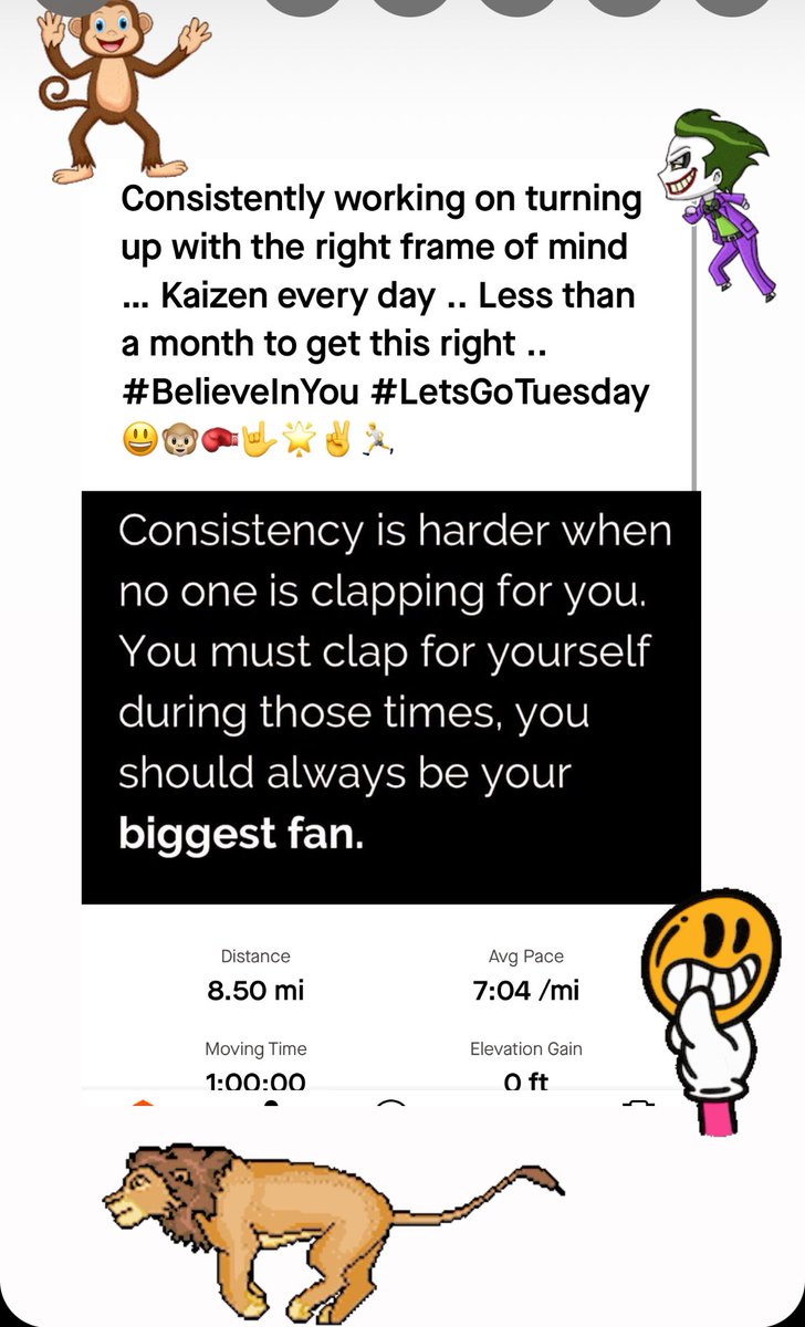 gsharman's tweet photo. Consistently working on turning up with the right frame of mind … Kaizen every day .. Less than a month to get this right .. #BelieveInYou #LetsGoTuesday😃🐵🥊🤟🌟✌️🏃 https://t.co/NrzF3tqMET