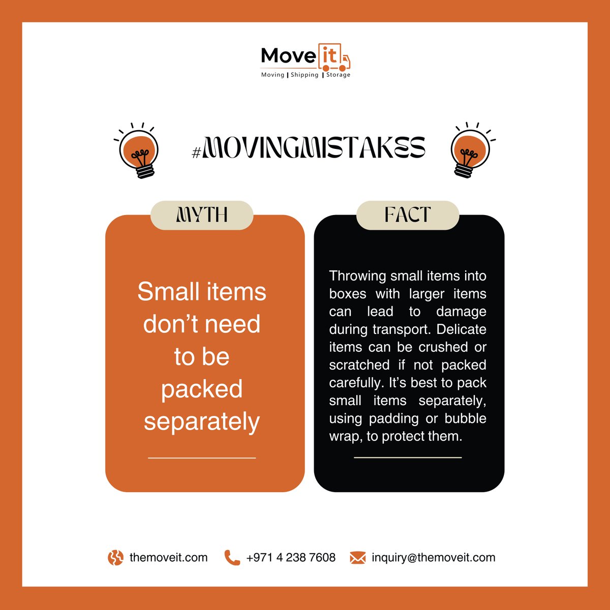 moveitdxb's tweet image. #MovingMistakes | Small items don’t need to be packed separately.

Read Fact in Image

Need a moving expert? 🤝

📞 Call: +971 4 238 7608

#themoveit #moveitdxb #movers #packers #dubai #dxb #WWERaw