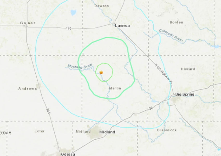 MarioNawfal's tweet photo. 🚨🇺🇸 RARE MAGNITUDE 5.1 EARTHQUAKE HITS WEST TEXAS, FELT 300 MILES AWAY

A strong 5.1 magnitude earthquake struck near Midland, Texas, Monday evening, shaking homes up to 322 miles away in Austin.

Over 1,400 reports of shaking were received, but no injuries have been reported.

The quake’s depth was about 5 miles, and though the region is known for fracking, no direct link to the quake has been established yet.

Sources: NBC, USGS