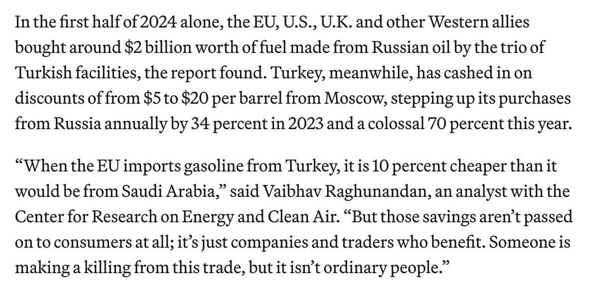 Politico: Countries opposed to Moscow are spending ever more on cheap fuel made from Russian oil