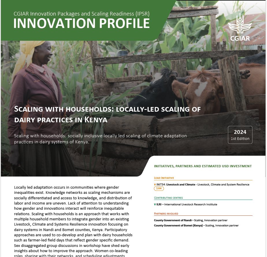 <a href="/CGIAR/">CGIAR</a> 3/3 Farmer field days build links between women-led groups &amp; pioneer households, supporting &amp; sustaining farmer-led scaling through knowledge networks.

Learn how our approach advances socially inclusive adaptation in Kenyan dairy: cgspace.cgiar.org/items/387ca40e…

cgspace.cgiar.org/items/aede052d…