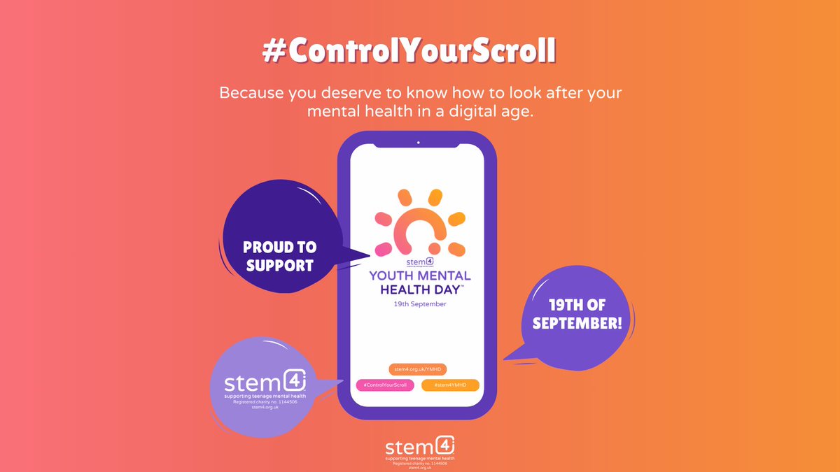 We are proud to support Youth Mental Health Day on Thursday 19th September.