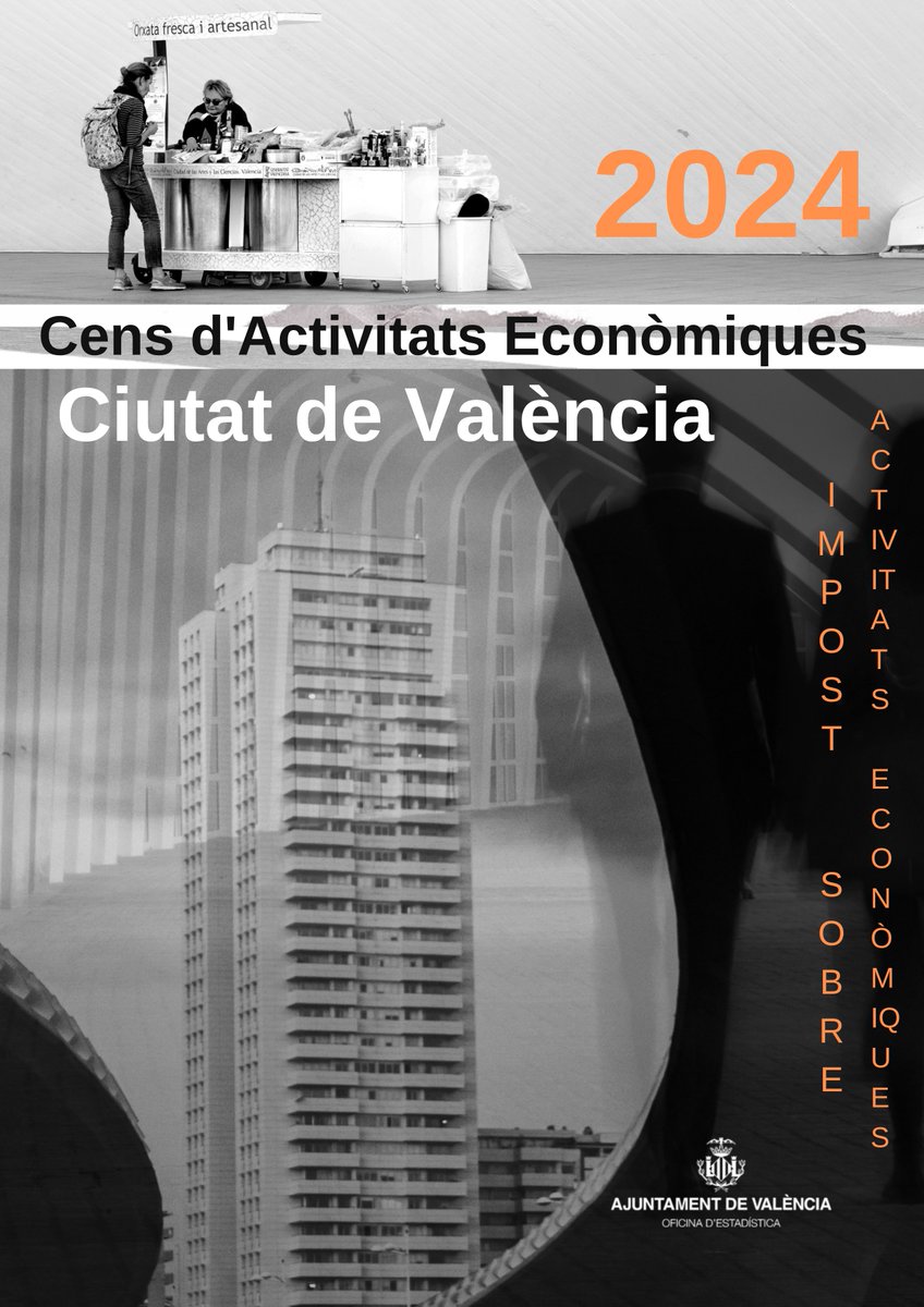EstadisticaVLC's tweet image. Acabem de publicar "Cens d'activitats econòmiques a la ciutat de València", on pots consultar els resultats sobre l'#IAE a #València segons tipus d'activitat econòmica, grup d'activitat, #districtes i #barris a 1 de gener de 2024. 
+ info #estadística:
🔗acortar.link/Za4Ate