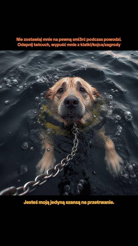 damian_zurawski's tweet image. Proszę o jak najszersze udostępnienia! 

Niech to dotrze do każdego, kto wiąże swoje zwierzę na łańcuchu i nie ma serca, by je uwolnić, nawet gdy nadchodzi powódź. Takie postępowanie to brak odpowiedzialności i empatii – zwierzęta zasługują na naszą ochronę, zwłaszcza w chwilach…