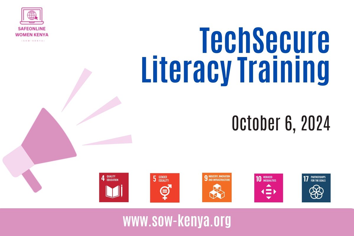 SafeonlineK's tweet image. Our TechSecure Literacy Training Program is dedicated to empowering women through digital literacy, cyber security, and safe online practices
#TechSecure 
#safeonlinepractices 
#SDGs