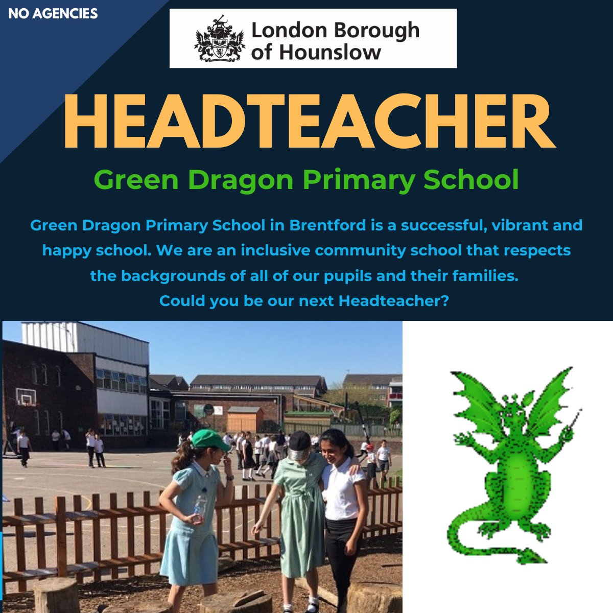 Are you thinking of your first step into Headship or looking for a new opportunity? <a href="/GDPS_TW8/">Green Dragon Primary</a> are seeking a Headteacher to join the school in this exciting opportunity. More info and apply at: workinhounslowschools.org.uk/find-a-job/hea… #schooleadership #teachersoftwitter #jobopp #TeachLondon