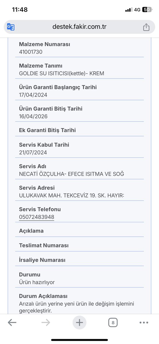 M_ozrdmr's tweet photo. Aradan 2 ay geçmesine rağmen hala cihaz değişim aşamasında görünüyor . Alt tarafı vir ısıtıcı değişimi olacak bu kadar zor mu , @FakirEvAletleri pişmanlıktır. Çorum servisi olsun genel servisleri olsun sanki mahalle bakkalı gibi davranıyor. Aman uzak durun. https://t.co/F44M3XEIY5