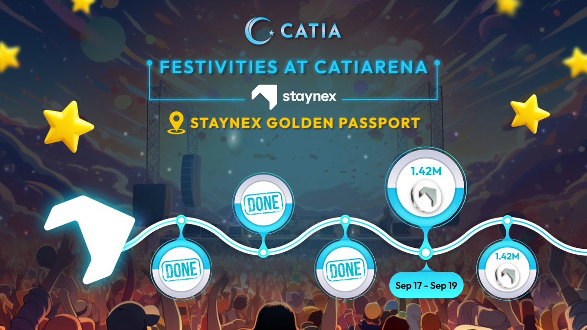 Catia (@wearecatia) on Twitter photo STAYNEX GOLDEN PASSPORT- THE 4th TRANSIT
The <a href="/staynexcom/">Staynex โข</a> journey has nearly come to an end but we have no time to pause!
The earlier you use your Star, the more value it retains!
โถ๏ธSecure your spot: t.me/catia_gamebot/โฆ
โฑDuration: September 17 - September 19, 2024 STAYNEX GOLDEN PASSPORT- THE 4th TRANSIT
The <a href="/staynexcom/">Staynex โข</a> journey has nearly come to an end but we have no time to pause!
The earlier you use your Star, the more value it retains!
โถ๏ธSecure your spot: t.me/catia_gamebot/โฆ
โฑDuration: September 17 - September 19, 2024