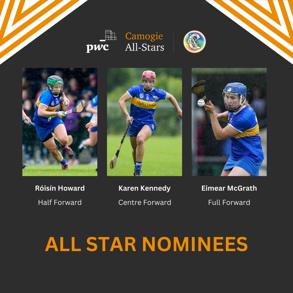 camogietipp's tweet photo. Fantastic news this morning as 7 Tipperary Senior players have been nominated for All-Stars. Congrats to Eimear Loughman, Caoimhe Maher, Karin Blair, Róisin Howard, Clodagh McIntyre, Karen Kennedy, and Eimear McGrath. @OfficialCamogie https://t.co/b1J7YGooeB