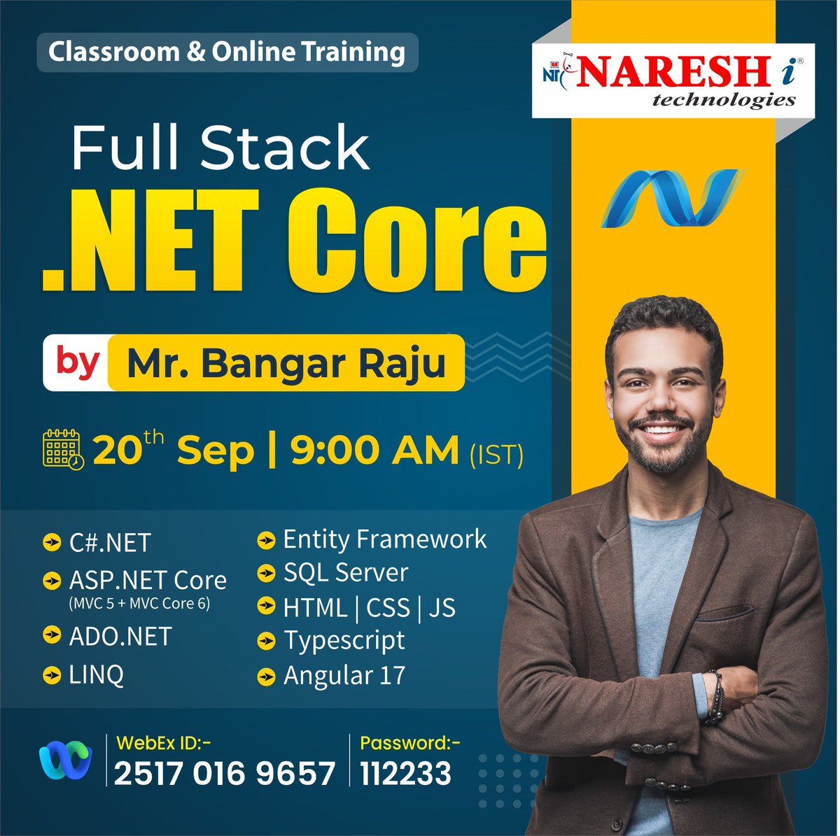 NItTejaswini's tweet image. 🔴  FREE DEMO 🔴 
✍️Enroll Now: shorturl.at/zRNf7
👉Attend a Free Demo On C#.Net & Full Stack. Net Core by Mr.Bangar Raju.
📅Demo On: 20th September @ 9:00 AM (IST)
#dotnet #csharp #csharpdotnet #blazor #aspnet #aspnetcore #coder #fullstack #fullstackdeveloper  #code