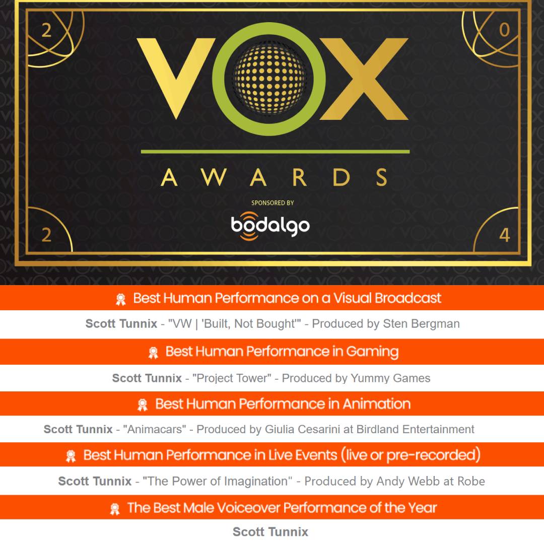I have no words... Five VOX Award nominations announced yesterday🤯🤯🤯. I think I need to go lay down. Massive congrats to all nominees, and can't wait to see you all in October!

#vox24 #voiceover #voiceactor #awards