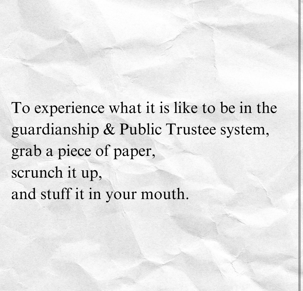 Nunnzilla's tweet image. Every human being has the right to speak truthfully &amp;amp; openly without fear of retaliation &amp;amp; prosecution……except for clients of the Public Trustees &amp;amp; Guardian!  Bag the gag!

#repealgaglawsqld
#qldpol
#auspol
#statecontrol 
@YvetteDAth 
@TimNichollsMP