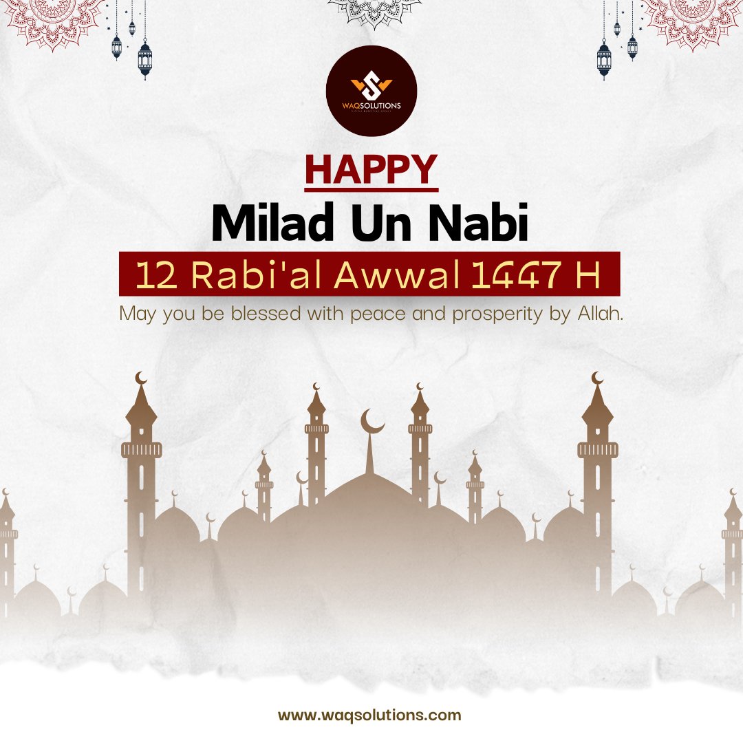 waqsolution's tweet photo. On this blessed occasion of Milad un Nabi, may the light of Prophet Muhammad (PBUH)'s teachings guide us in every step of our life. Eid Milad un Nabi Mubarak Connect on LinkedIn: @waqsolutions #MiladUnNabiMubarak #PeaceBeUponHim
#MiladCelebration #SunnahOfTheProphet #PeaceAndLove https://t.co/yIUCmqUPnb
