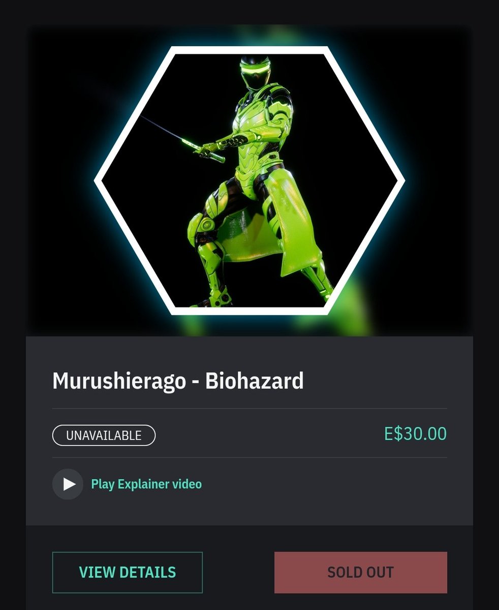 Selling one gift code for Murushierago - Biohazard skin.
DM me!

#earth2 #e2 #skin #metaverse