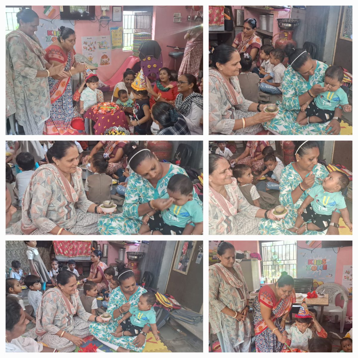 રાજકોટ જિલ્લાના જેતપુર તાલુકામાં મંડિકપુર ગામે આંગણવાડી કેન્દ્ર પર બાળ  દિવસની ઉજવણી અને અન્નપ્રાસન દિવસની ઉજવણી કરવામાં આવેલ