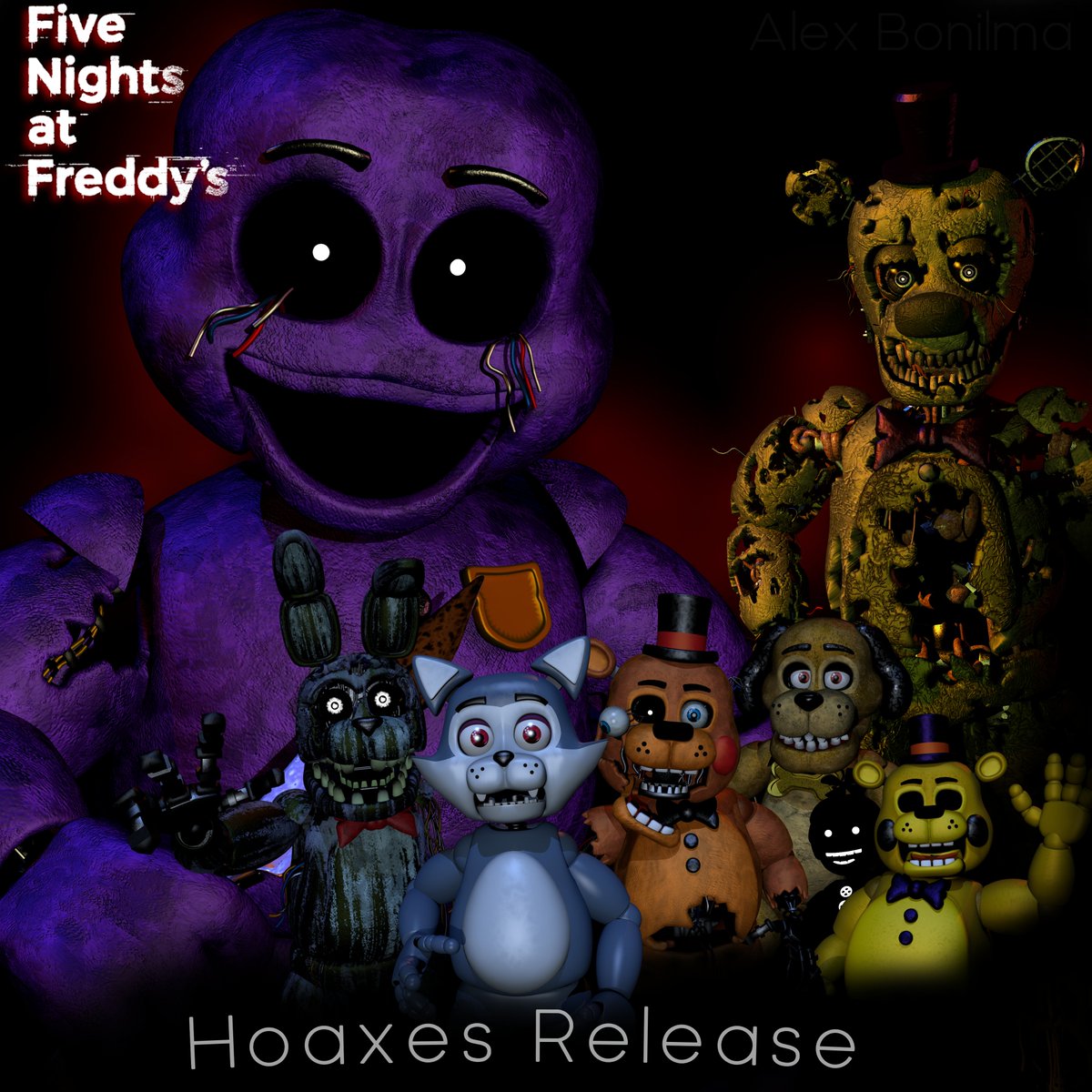 Hoaxes Release!!!🥳
Models: <a href="/AlexBonilma/">𝔸lex Bonilma</a> 
Tex: <a href="/alfredman201/">Alfredman20</a> 
I hope you enjoy them.

Release link: mediafire.com/file/bm8vwypkv…

#FNAF #FNAFMovie #fnaffanart #FiveNightsAtFreeddys #fnafmod #minecraft #fnafmw #minecraftfnaf #fnafminecraft #minecraftmod
