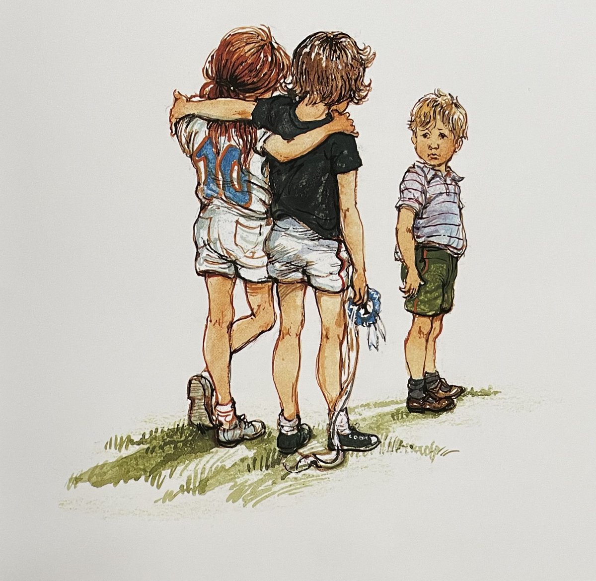 Bella was very good at races. She won the Three-Legged Race with her friend Barbara. ‘Wouldn’t you like to go in for a race?’ they asked Dave. But Dave didn’t feel like racing. He was missing Dogger too much.