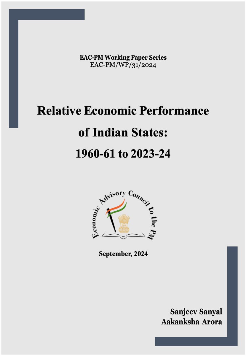 EAC-PM (@eactopm) on Twitter photo Read the latest EAC-PM WP by <a href="/sanjeevsanyal/">Sanjeev Sanyal</a> and <a href="/AakankshaArora5/">Aakanksha Arora</a>. The paper looks at the relative performance of states in terms of their share of the national economy and their per capita GDP as % of the national average. 1/7
eacpm.gov.in/wp-content/upl… Read the latest EAC-PM WP by <a href="/sanjeevsanyal/">Sanjeev Sanyal</a> and <a href="/AakankshaArora5/">Aakanksha Arora</a>. The paper looks at the relative performance of states in terms of their share of the national economy and their per capita GDP as % of the national average. 1/7
eacpm.gov.in/wp-content/upl…