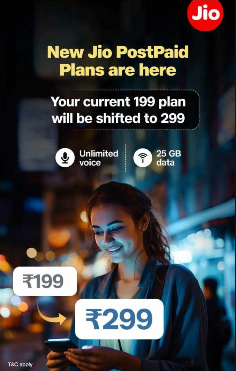 Why is there a 50% price increase (₹199 to ₹299) with service degradation of no 5G in Jio Postpaid plan? <a href="/JioCare/">JioCare</a> care to explain?