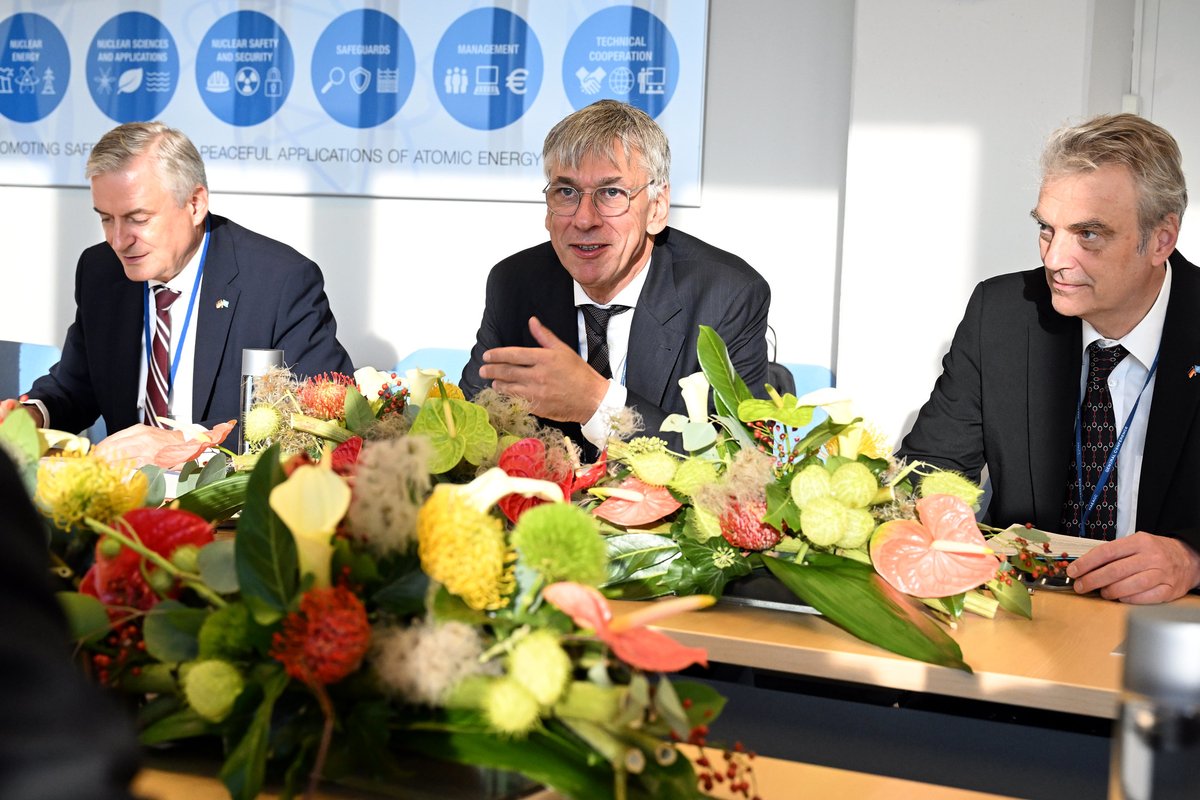Rafael Mariano Grossi (@rafaelmgrossi) on Twitter photo Opened day 2 of #IAEAGC meeting with 🇩🇪 @BMUV State Secretary Stefan Tidow. #Germany is a key partner in our efforts, and I appreciate their continued support for <a href="/IAEAorg/">IAEA - International Atomic Energy Agency ⚛️</a> activities like expert missions and #RaysOfHope. Good exchange on safety and security of SMRs. Opened day 2 of #IAEAGC meeting with 🇩🇪 @BMUV State Secretary Stefan Tidow. #Germany is a key partner in our efforts, and I appreciate their continued support for <a href="/IAEAorg/">IAEA - International Atomic Energy Agency ⚛️</a> activities like expert missions and #RaysOfHope. Good exchange on safety and security of SMRs.