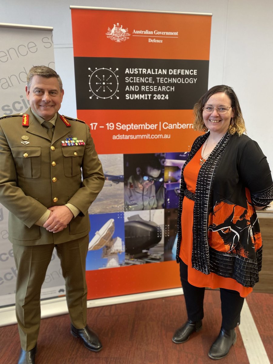 SpaceCommandAU's tweet photo. Great to be at Defence Science and Technology Group’s (DSTG) ADSTAR Summit this week. Space Command values our relationship with DSTG and it’s great for us to have Dr Sarah Chamberlain-Wood as our DSTG embed at Space Command HQ. #yourADF #ADSTAR https://t.co/WUNdkJUQjP