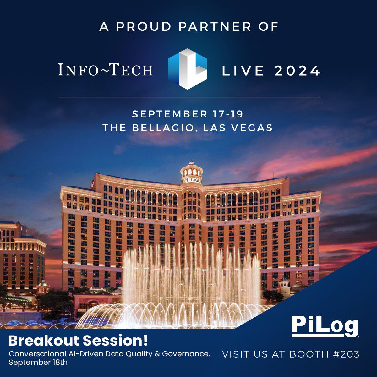 PiLog_group's tweet image. Join us tomorrow at Infotech LIVE-2024 for an exclusive breakout session with Dr. Imad Syed on Conversational AI-Driven Data Quality and Governance, featuring PiLog&apos;s cutting-edge AI Lens for smarter data management.

#Infotech #AILens #LeanDataGovernance #SaaS