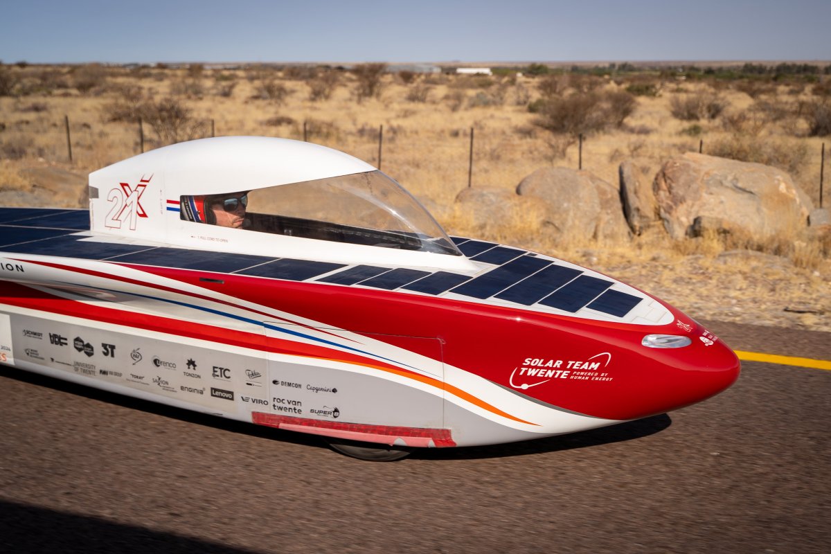 We are off for day 5! We started at exactly 08:00 in first place. After less than then minutes <a href="/solarteam_be/">Innoptus Solar Team</a> decided to overtake us. We are curious to see how everyone will approach today!

#SasolSolarChallenge #SolarTeamTwente #solar #solarcar