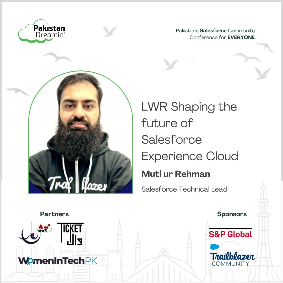 Don’t miss Muti ur Rehman at Pakistan Dreamin' 2024! His session on LWR: Shaping the Future of Salesforce Experience Cloud will cover how Lightning Web Runtime enhances performance and user experience. Join us in Islamabad on October 5th, 2024—register now!
