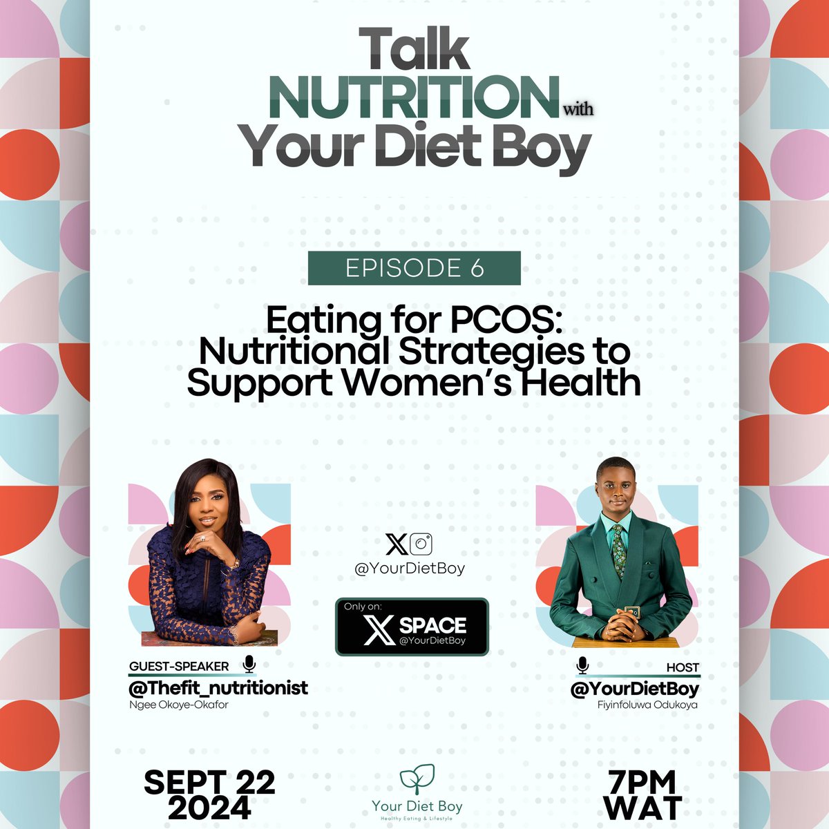 YourDietBoy's tweet image. Episode 6 of Talk Nutrition with YourDietBoy focuses on “Nutritional Approaches for Managing Polycystic Ovary Syndrome” with a nutritionist focused on PCOS and fertility nutrition. 

Celebrate PCOS Awareness Month with us and get expert tips!

#PCOS #PCOSAwarenessMonth
