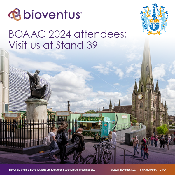 Bioventus is proud to support <a href="/BritOrthopaedic/">BOA</a> and the #orthopaedic community during #BOAAC24. Visit Stand 39 to learn about our innovative therapies to support you and your patients.