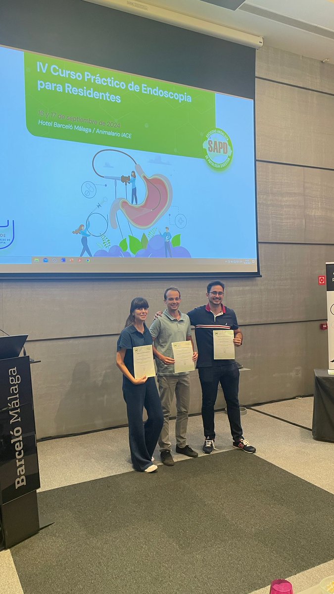 🎉 Enhorabuena a los ganadores del Videoforum del #IVCursoEndoscopiaResidentesSAPD 

#DrJuanHernani #DraMartaLecuona
#DrMiguelSoler