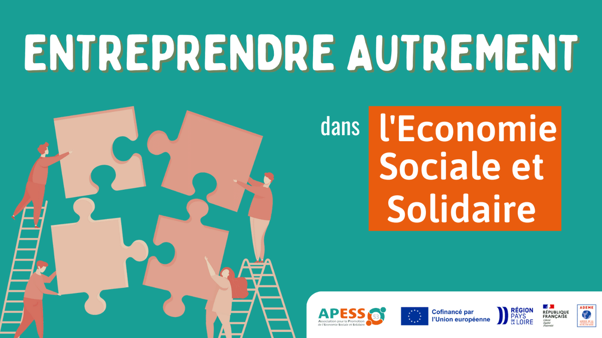 🤔 Mais l'Economie Sociale et Solidaire c'est quoi en fait ? Curieux d'en découvrir davantage 

Pour le savoir : rdv en visio lundi 23 septembre de 12h30 à 13h30 !

Inscription ➡️ framaforms.org/sensibilisatio…

#ESS #economiesociale #innovationsociale #Mayenne