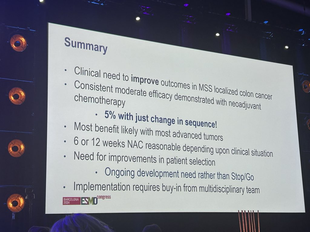 David Sebag (he/him) ๐บ๐ฆ๐ (@montefiored) on Twitter photo Excellent talk by <a href="/JenSeligmann/">Jenny Seligmann</a> on neo-adjuvant chemotherapy for MSS colon cancer at the <a href="/myESMO/">ESMO - Eur. Oncology</a> meeting in Barcelona addressing the
critically important questions -โWho, What and How Longโ?
<a href="/UniversityLeeds/">University of Leeds</a> <a href="/LeedsHospitals/">Leeds Teaching Hospitals</a> Excellent talk by <a href="/JenSeligmann/">Jenny Seligmann</a> on neo-adjuvant chemotherapy for MSS colon cancer at the <a href="/myESMO/">ESMO - Eur. Oncology</a> meeting in Barcelona addressing the
critically important questions -โWho, What and How Longโ?
<a href="/UniversityLeeds/">University of Leeds</a> <a href="/LeedsHospitals/">Leeds Teaching Hospitals</a>