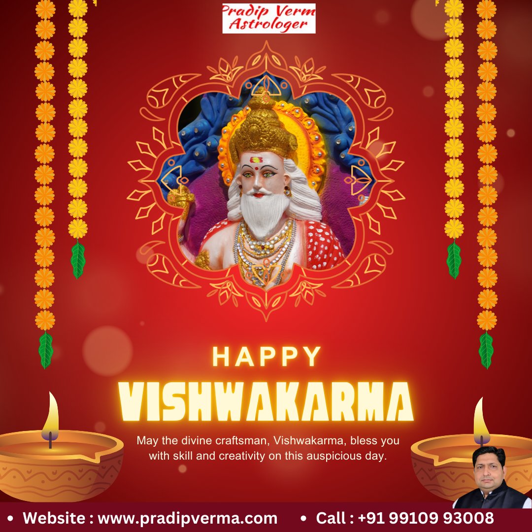 AstrologerPrad's tweet image. Happy Vishwakarma Puja! May Lord Vishwakarma, the divine architect, bless you with creativity, prosperity, and success in all your endeavors. Let this day inspire innovation and growth in every aspect of life.  

#VishwakarmaPuja #DivineBlessings #CreativityAndSuccess #Innovation