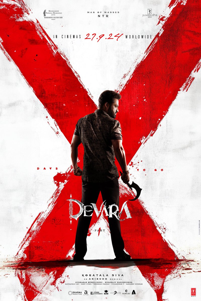 DevaraMovie's tweet image. 𝗫 - Sign of destruction!

X - days to go!

#DevaraOnSep27th #Devara