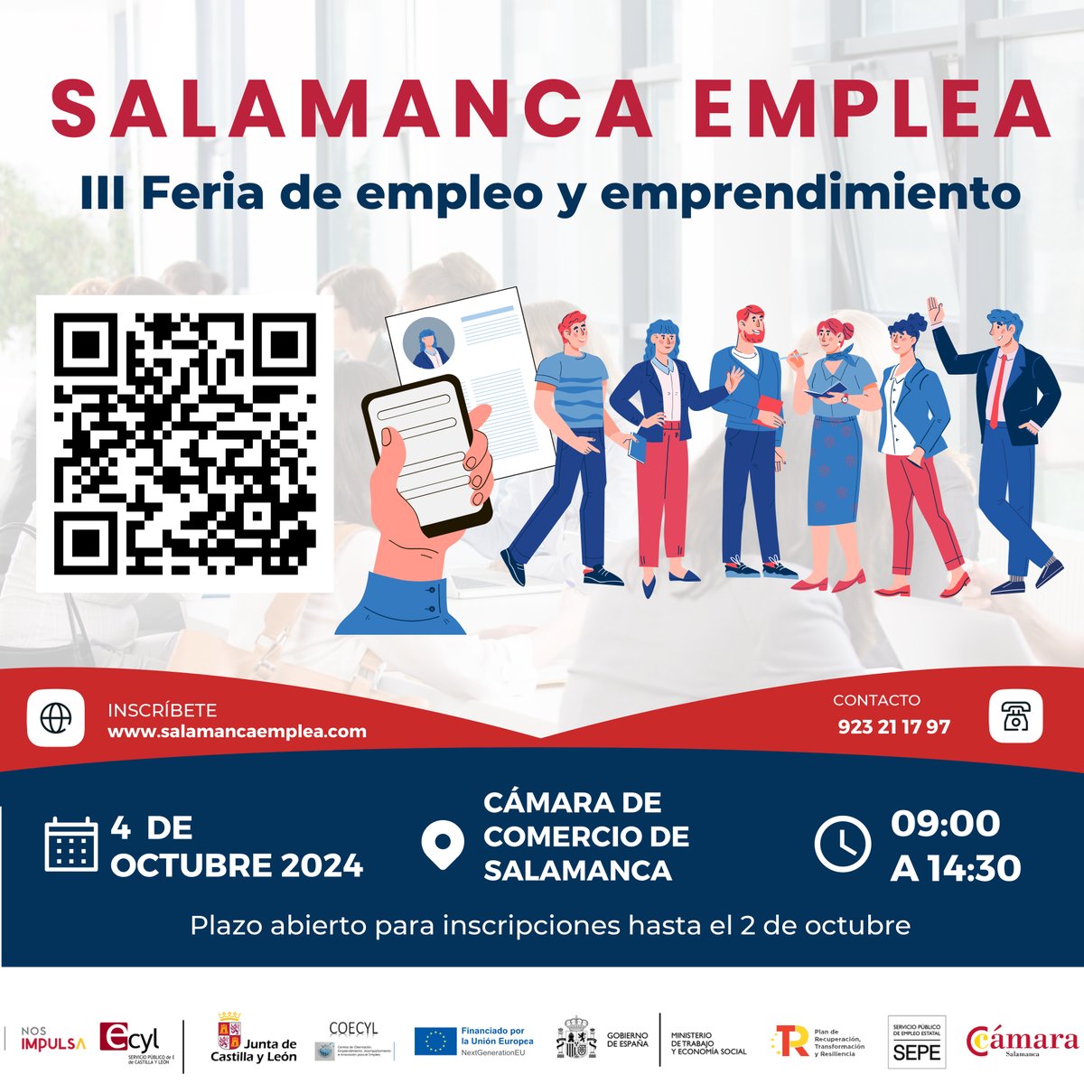 ¿Buscas empleo o quieres mejorar tu perfil profesional? En la Feria de Empleo encontrarás recursos y actividades diseñadas para maximizar tus oportunidades en el mercado laboral. Este 4 de octubre descubre todo lo que necesitas para impulsar tu carrera
salamancaemplea.com
