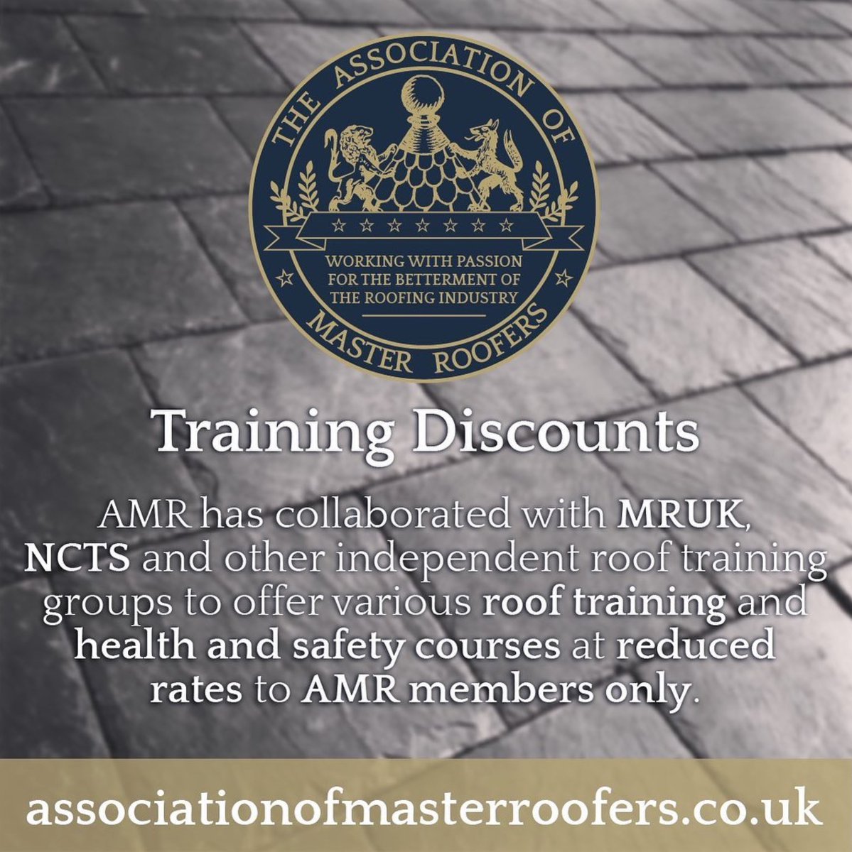 Become an AMR Member today and receive exclusive discounts on the Master Roofers and NCTS training courses!

Join the association and email membership@aomr.uk or visit associationofmasterroofers.co.uk for more information.

#AMR #tradesassociation #ukroofing #artofroofing #roofexperts