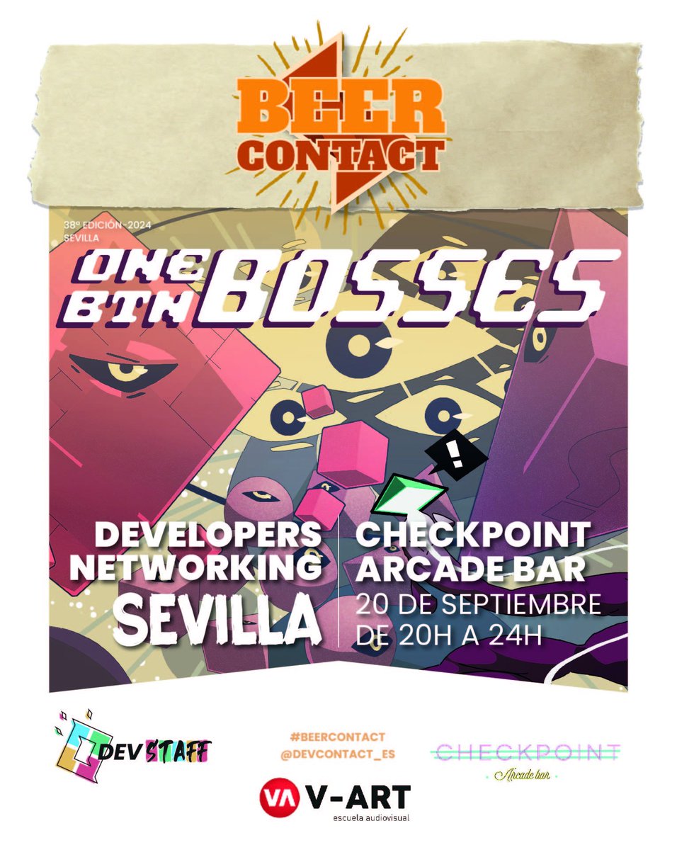 ¡La vuelta de las vacaciones puede ser mejor con un buen juego! 
Así que os traemos a #BeerContact <a href="/onebtnbosses/">ONE BTN BOSSES</a> de Midnight Munchies.
Nos vemos este viernes en <a href="/arcadebarsev/">Arcade Bar Sevilla</a> 🍻🍹