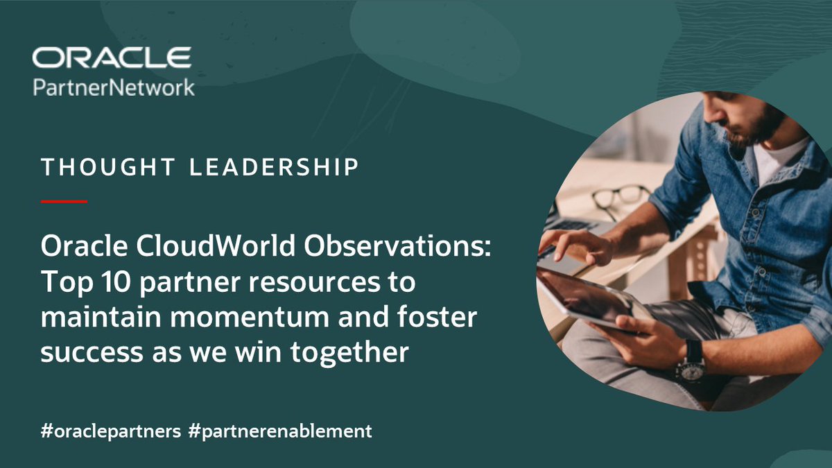 Oracle EMEA PartnerNetwork (@oracleemeaps) on Twitter photo Top 10 partner resources: <a href="/sdiedericks/">Stefan Diedericks</a> shares insights on #OCI , a vital multicloud distributed AI workloads playbook, how-to gain database freedom & more: tinyurl.com/47n7wh5t
#oraclepartners #emeapartners #partnernenablement <a href="/oracleemeaps/">Oracle EMEA PartnerNetwork</a> Top 10 partner resources: <a href="/sdiedericks/">Stefan Diedericks</a> shares insights on #OCI , a vital multicloud distributed AI workloads playbook, how-to gain database freedom & more: tinyurl.com/47n7wh5t
#oraclepartners #emeapartners #partnernenablement <a href="/oracleemeaps/">Oracle EMEA PartnerNetwork</a>